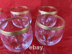 Vintage Gold Trim wine 8 glasses