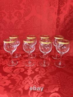 Vintage Gold Trim wine 8 glasses