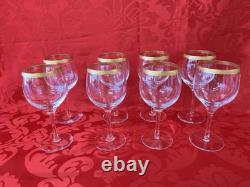 Vintage Gold Trim wine 8 glasses