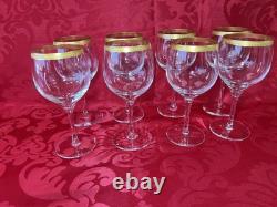 Vintage Gold Trim wine 8 glasses