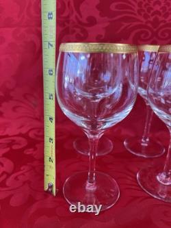 Vintage Gold Trim wine 8 glasses