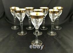 Vintage Gold Trimmed Wine Water Glasses, Set of 8