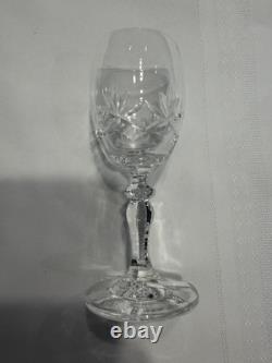 Vintage Gorham Crown Point Cut Crystal White Wine Glasses 5-1/4 Set of 6