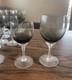Vintage Gray Smoked, Clear Twisted Stem Barware Wine Glasses. Set Of 32 Glasses