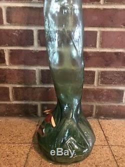 Vintage Green Glass Cevin Victory Chianti Fish Wine Bottle 44+ Tall