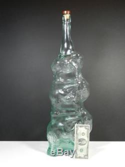 Vintage Green Glass Elephant Wine Bottle Decanter Italy