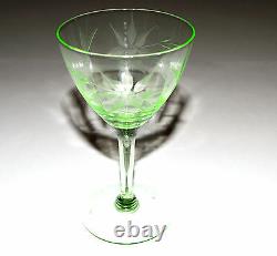 Vintage Green Stemware. Wine/sherry Glasses. 3 Piece Set. USA Seller