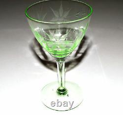Vintage Green Stemware. Wine/sherry Glasses. 3 Piece Set. USA Seller