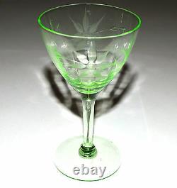 Vintage Green Stemware. Wine/sherry Glasses. 3 Piece Set. USA Seller