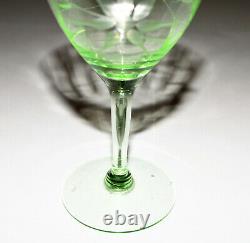 Vintage Green Stemware. Wine/sherry Glasses. 3 Piece Set. USA Seller