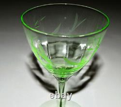 Vintage Green Stemware. Wine/sherry Glasses. 3 Piece Set. USA Seller