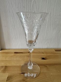Vintage HEISEY ORCHID Set of 8 TALL WATER-WINE Elegant GLASSES ETCHED 8 1/4