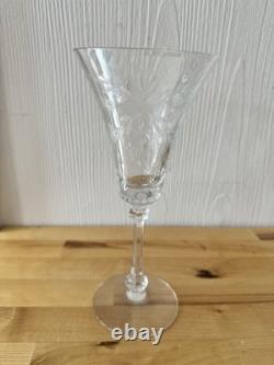 Vintage HEISEY ORCHID Set of 8 TALL WATER-WINE Elegant GLASSES ETCHED 8 1/4