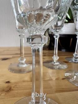 Vintage HEISEY ORCHID Set of 8 TALL WATER-WINE Elegant GLASSES ETCHED 8 1/4