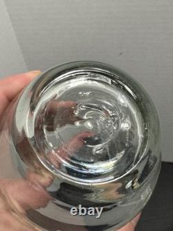 Vintage Hand Blown And Etched Green Stemless Wine Glasses 5 Total