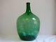 Vintage Hand Blown Large Green Glass Demijohn French Glass Wine Jug Home Decor