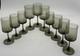 Vintage Hand Blown Olive Green Goblets Set 10 MCM Wine Water Stemware