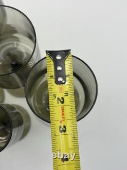 Vintage Hand Blown Olive Green Goblets Set 10 MCM Wine Water Stemware
