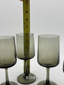 Vintage Hand Blown Olive Green Goblets Set 10 MCM Wine Water Stemware