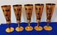 Vintage Handblown and 24k Gilt Champagne Flutes- Set of (5)
