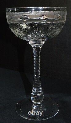 Vintage Hawkes American Cut Crystal Wine Glasses Set of 12