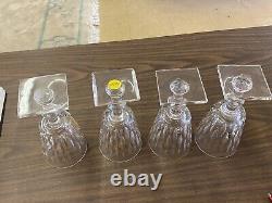 Vintage Hawkes Clear Cut Crystal Glass Set of 4 Water Goblet Glasses B
