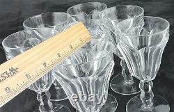 Vintage Heisey Water/wine Glass Petal/panel Ice Cube Stem Set 7 Stemware