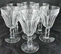 Vintage Heisey Water/wine Glass Petal/panel Ice Cube Stem Set 7 Stemware