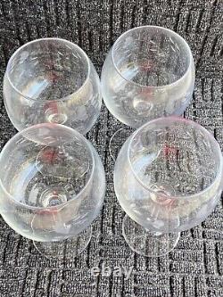 Vintage Heritage 6164 Princess House Balloon Red Wine Glass Set Of 4MINT