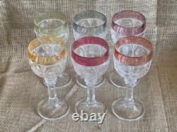 Vintage Hofbauer Crystal/ 1970s Wine Glasses-set Of 6/ GERMANY
