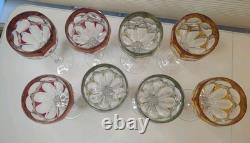 Vintage Hofbauer Lead Crystal Cut to Clear Wine Glasses Goblets Set of 8