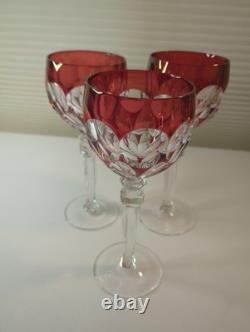Vintage Hofbauer Lead Crystal Cut to Clear Wine Glasses Goblets Set of 8