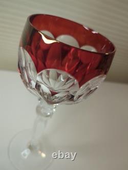 Vintage Hofbauer Lead Crystal Cut to Clear Wine Glasses Goblets Set of 8