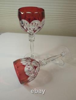 Vintage Hofbauer Lead Crystal Cut to Clear Wine Glasses Goblets Set of 8