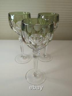 Vintage Hofbauer Lead Crystal Cut to Clear Wine Glasses Goblets Set of 8