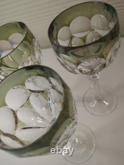 Vintage Hofbauer Lead Crystal Cut to Clear Wine Glasses Goblets Set of 8