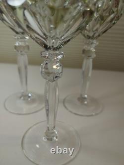 Vintage Hofbauer Lead Crystal Cut to Clear Wine Glasses Goblets Set of 8