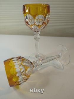 Vintage Hofbauer Lead Crystal Cut to Clear Wine Glasses Goblets Set of 8