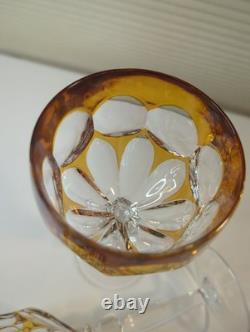 Vintage Hofbauer Lead Crystal Cut to Clear Wine Glasses Goblets Set of 8