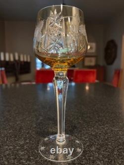 Vintage Hortensia Traube Bohemian Amber Crystal Hock Glasses (set of 12) Mint