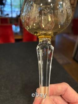 Vintage Hortensia Traube Bohemian Amber Crystal Hock Glasses (set of 12) Mint