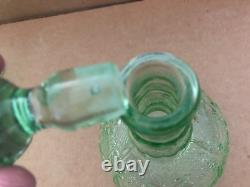 Vintage INDIANA TIARA GLASS Chantilly Green Wine Decanter Goblets Underplate Box