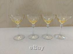 Vintage Imperial Glass Tallboy Spunglasss Cocktail Shaker & 4 Wine Glasses