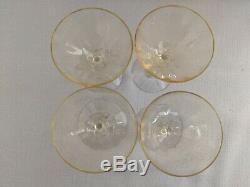 Vintage Imperial Glass Tallboy Spunglasss Cocktail Shaker & 4 Wine Glasses