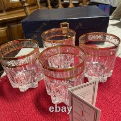 Vintage Interglass Italy 4 Pc Handblown 24 KTS Gold Florence Style Whiskey Glass