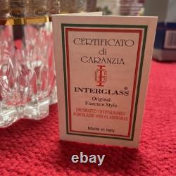 Vintage Interglass Italy 4 Pc Handblown 24 KTS Gold Florence Style Whiskey Glass