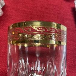 Vintage Interglass Italy 4 Pc Handblown 24 KTS Gold Florence Style Whiskey Glass
