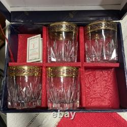 Vintage Interglass Italy 4 Pc Handblown 24 KTS Gold Florence Style Whiskey Glass