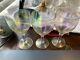Vintage Iridescent Fine Crystal Wine glasses Set of 3