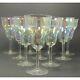 Vintage Iridescent Wine Water Glasses Narrow Optic Flair Set Of 10 1940s 1950s